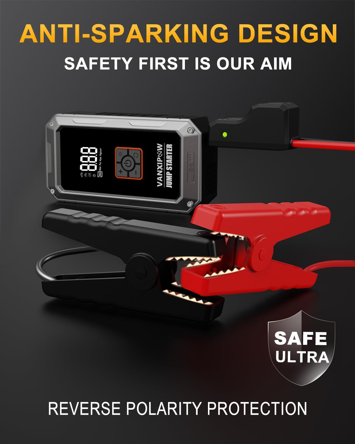 M1 6000A Car Battery Jump Starter with Air Compressor 150PSI (9.0 L Gas/8.0L Diesel), Portable Car Jump Starter Power Pack