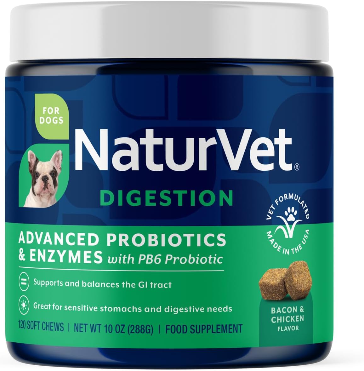 NaturVet Digestive Enzymes with Pre & Probiotic for Dogs & Cats - 8 oz | Supports Diet Changes & a Healthy Digestive Tract with Prebiotics, Powder
