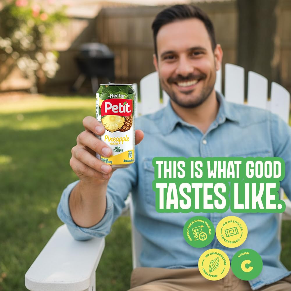 Petit Pineapple Nectar, 330 ml Cans (Pack of 24) – Refreshing Tropical Fruit Juice Beverage