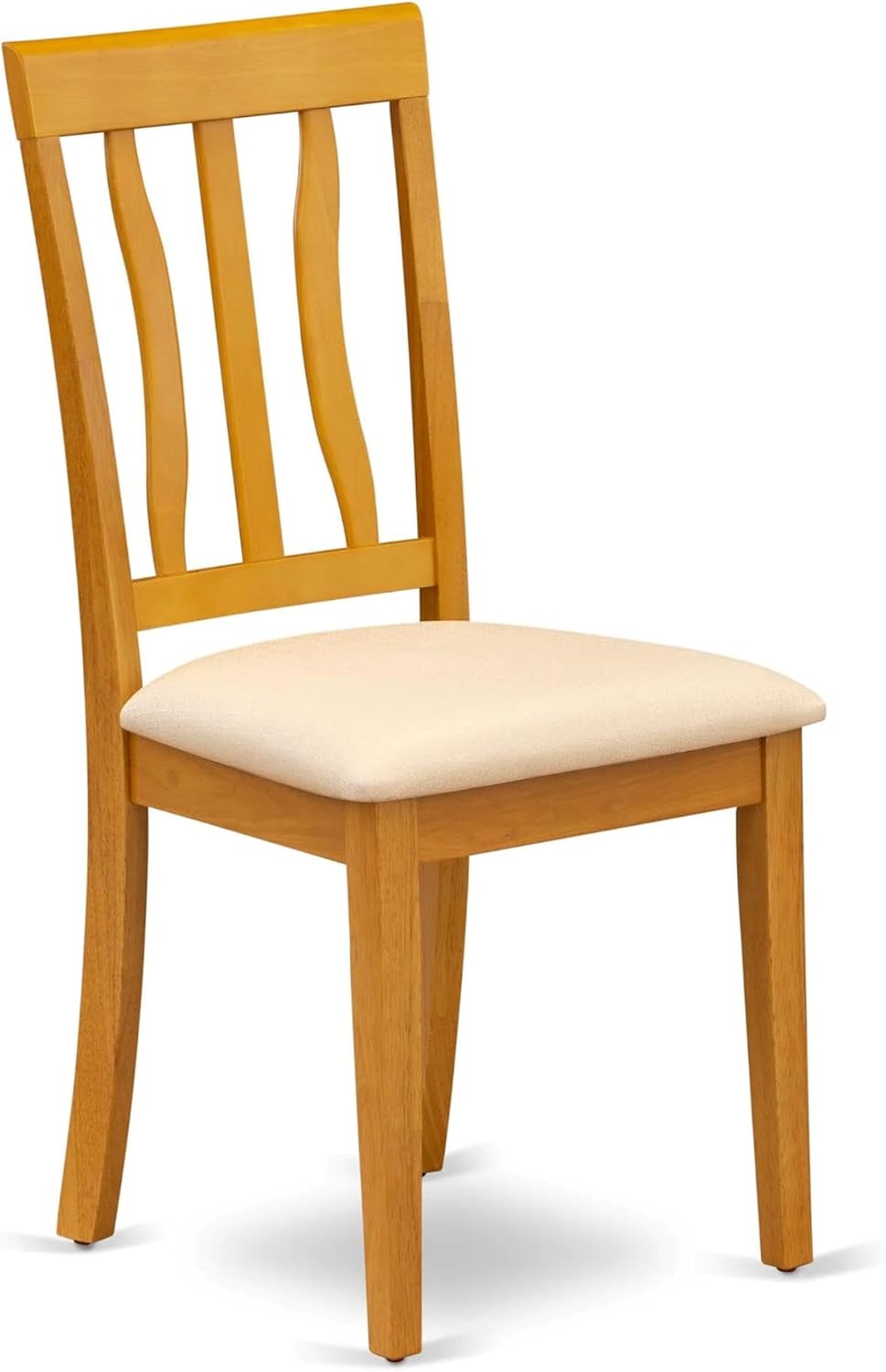 East West Furniture ANC-WHI-W Antique Dining Room Chairs - Slat Back Solid Wood Seat Chairs, Set of 2, Buttermilk & Cherry