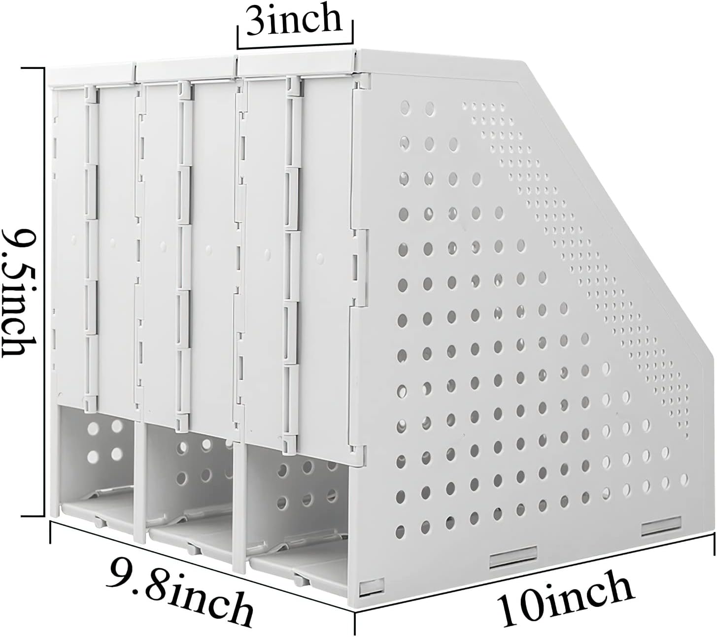 SAYEEC Collapsible Magazine Holder Plastic Desktop 4 Compartment File Rack Magazine Organizer Vertical File Divider Sorter Storage Document