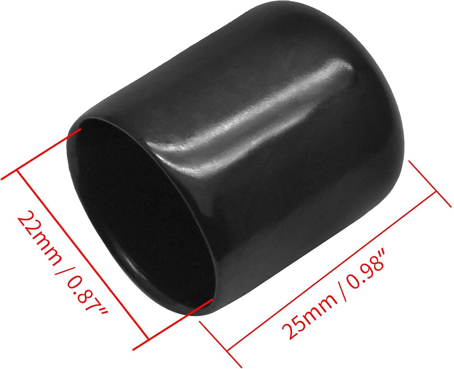 Bonsicoky 12Pcs Round Rubber End Caps 5/8" (16mm) ID, Black