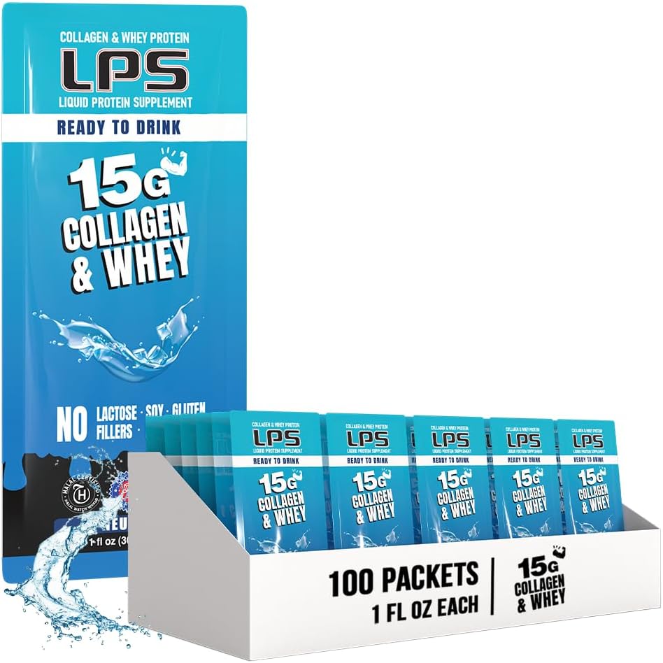 Nutritional Designs LPS Liquid Collagen & Whey Protein Supplement - Non-GMO Drink, Sugar-Free - Promotes Healthy Skin & Hair for Men & Women, Grape