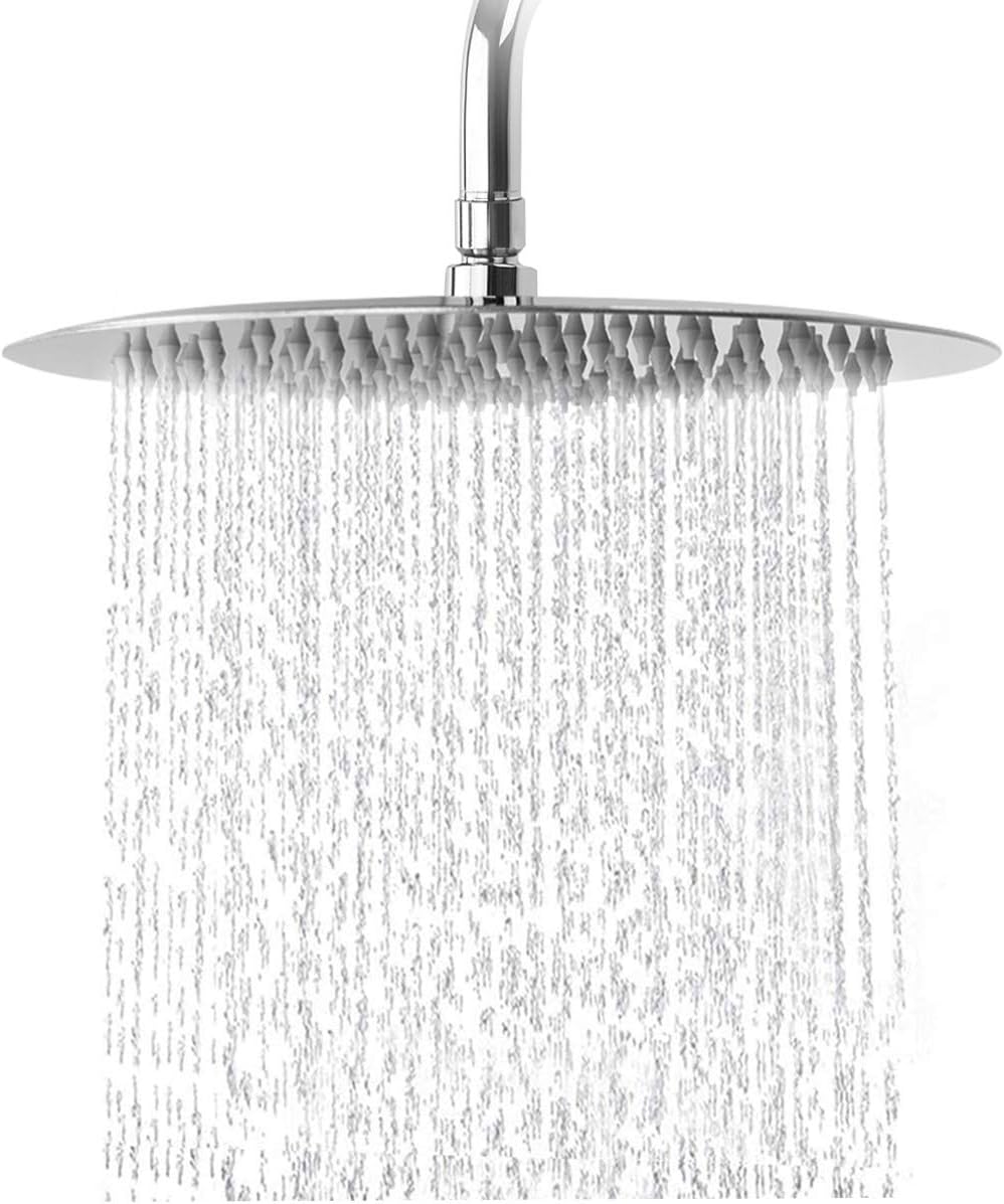 NearMoon Rain Shower Head, Ultra-Thin Design-Pressure Boosting, Awesome Some Experience, High Flow Stainless Steel Rainfall Head (10 Inch