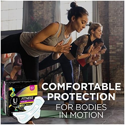 U by Kotex Unscented Heavy Absorbency Fitness Ultra Thin Pads with Wings, 13 Count