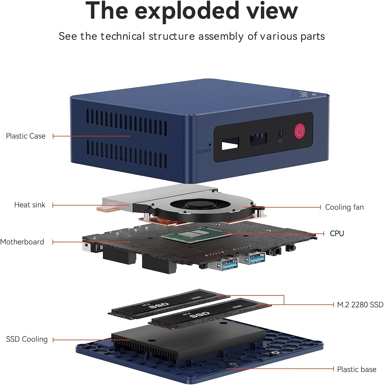 Beelink Mini PC, MINI S12 Intel Lake N95 4C/4T, 8GB DDR4 RAM 256GB SSD