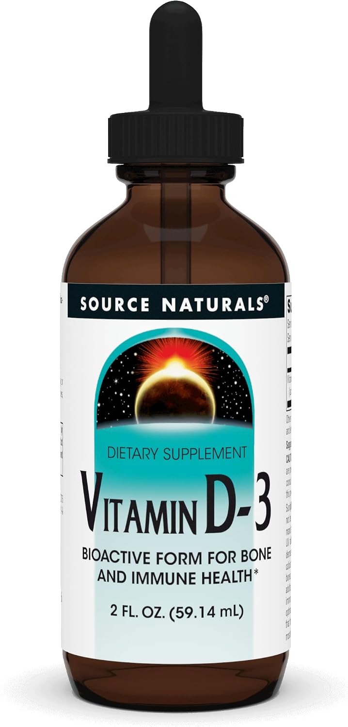 Source Naturals Vitamin D-3 Liquid Drops 2000 iu Supports Bone & Immune Health - 4 Fluid oz | Bioactive Form For Bone And Immune Health*