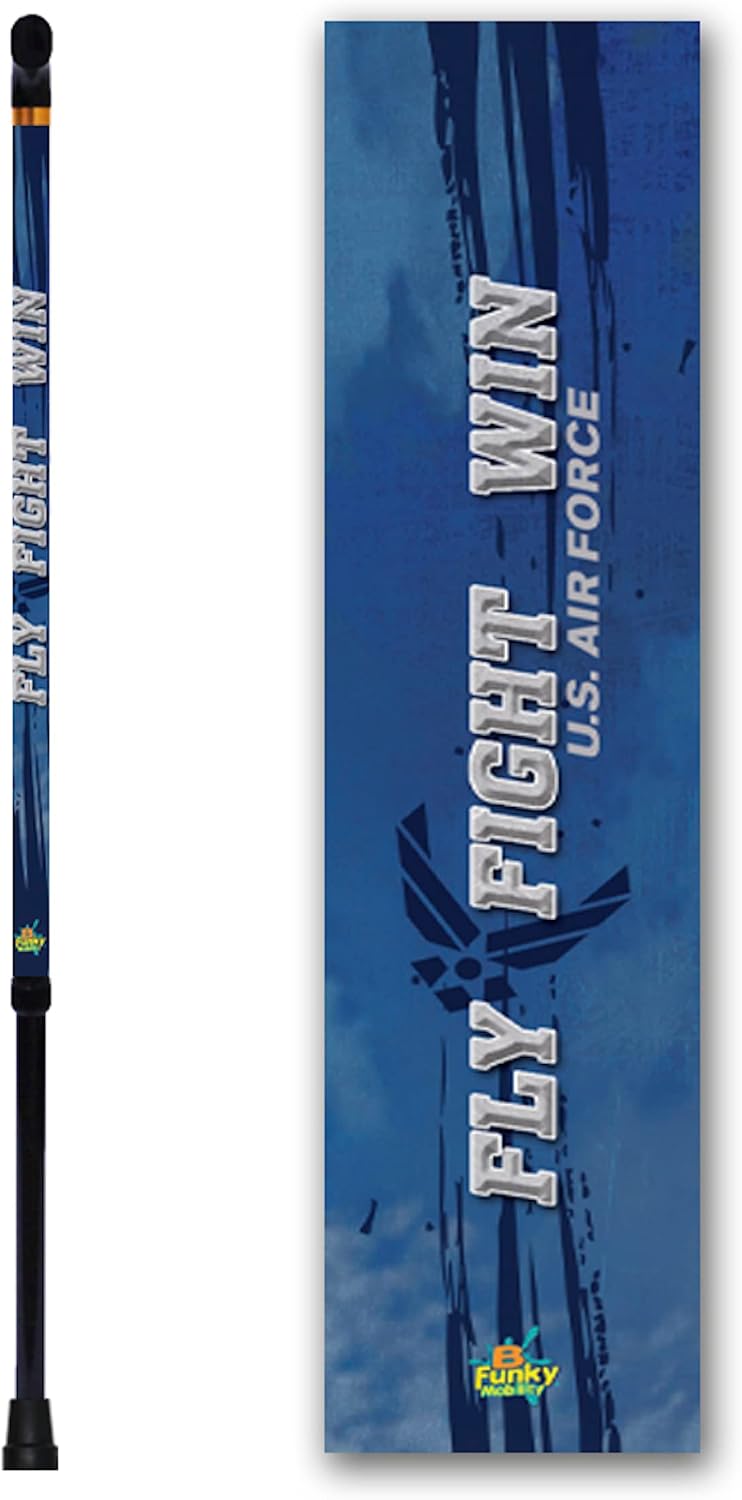 Walking Cane Military Veteran US Air Force T Handle Adjustable Aluminum Men or Women