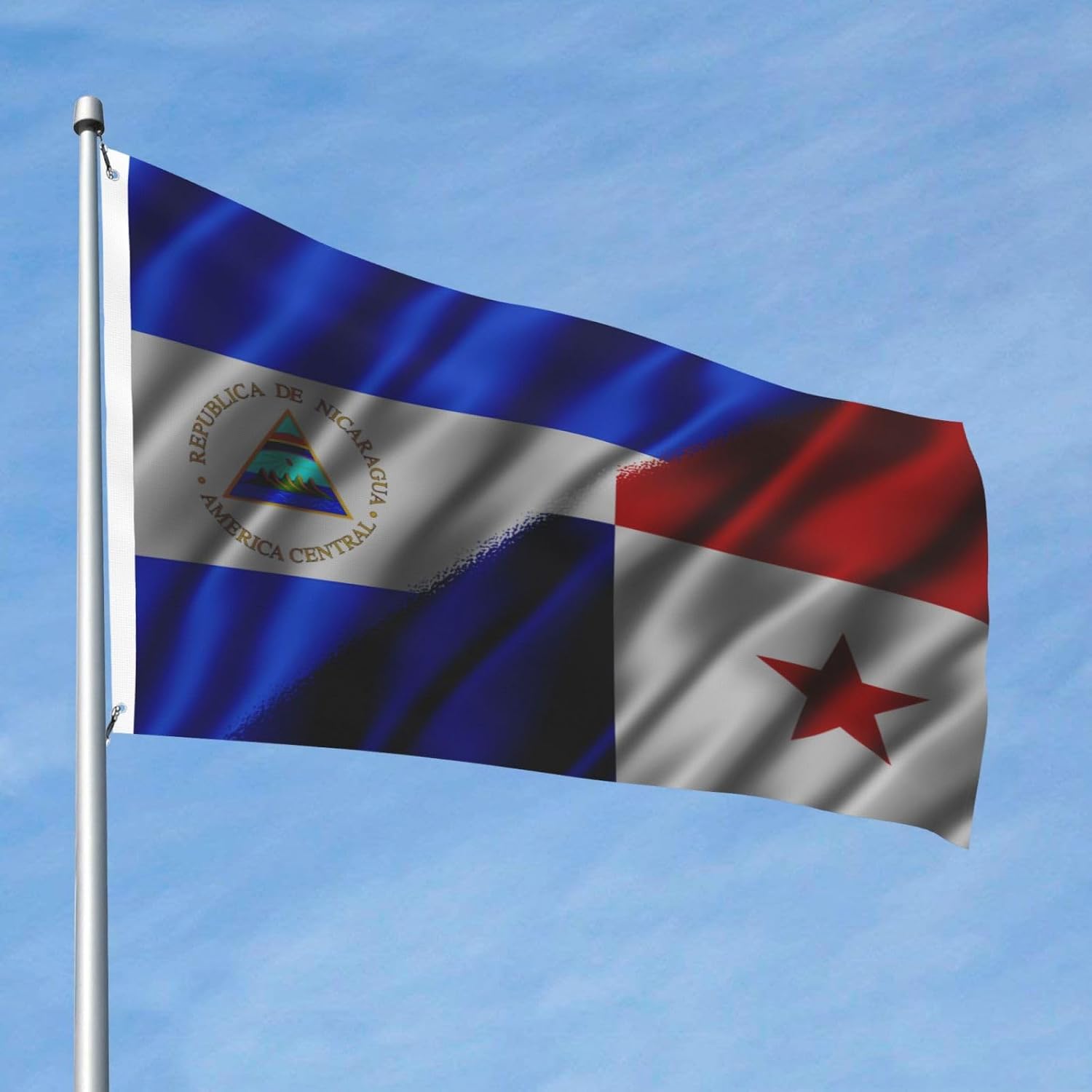 Nicaraguan Nicaragua And American Usa Flag 2x3 Ft Flags Double-Sided Printing Outdoor Indoor Decoration Country Flag 2x3 Foot Polyester Banner