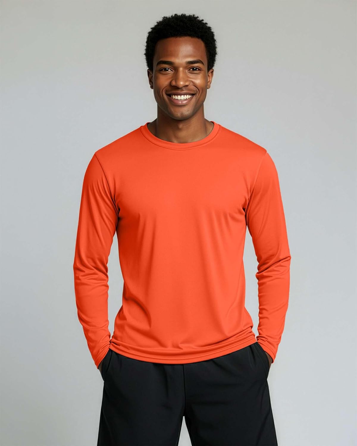 4 Pack Men's Dry Fit Long Sleeve Workout Shirts Gym Athletic Tee Fishing