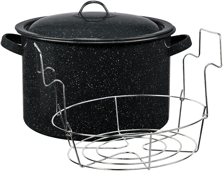 Granite Ware Covered Preserving Canner with Rack, 12-Quart