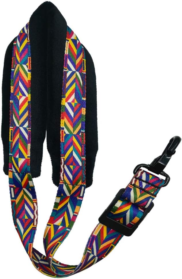 Saxophone Strap Rainbow Style Soft Padded Alto Tenor Bari Soprano Sax Neck Harness