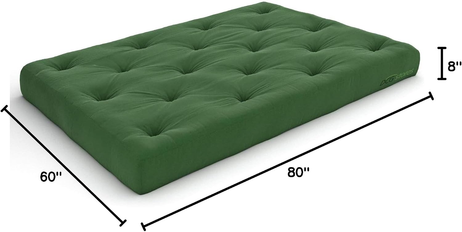 Nirvana Futons Plush, Comfortable 8-Inch Full Futon Mattress, Microfiber Fudge - Made in USA