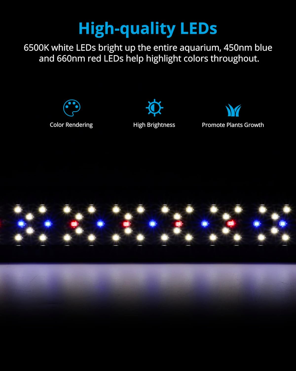 NICREW SkyLED Plus Aquarium Plant Light, Freshwater Fish Tank Light with Ramp Up and Dim Down