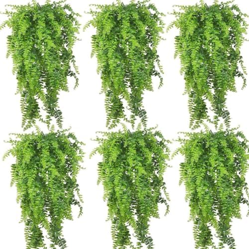PINVNBY Reptile Plants Hanging Fake Vines Boston Climbing Terrarium Plant with Suction Cup for Bearded Dragons Lizards Crested Gecko Snake Hermit