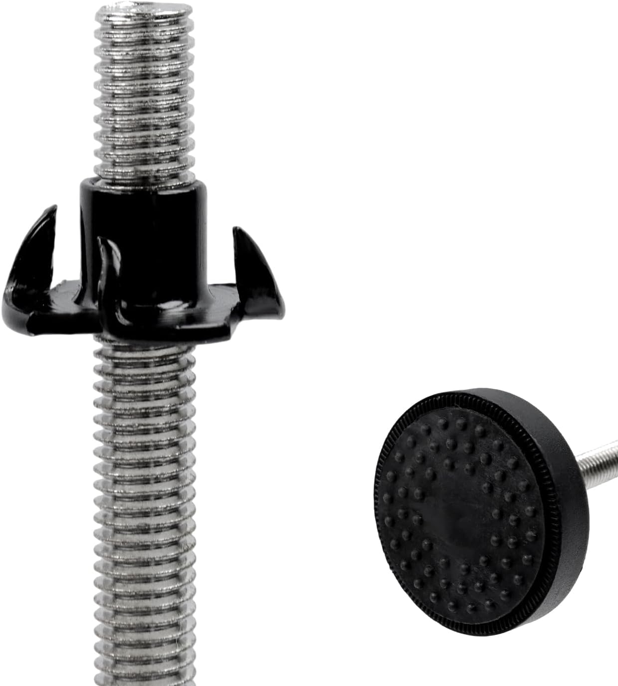 Antrader 4Pcs M8 x 2 Inch Steel Adjustable Leveling Feet,2 Inch Nylon Base | Reinforced Articulated Foot Cups for Furniture & Equipment,Anti-slip Dotted Rubber Base,Reduce Vibration & Protect Floors