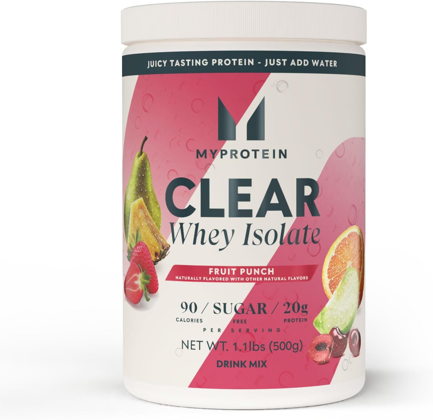Myprotein Clear Whey Isolate Protein Powder, 35 Servings, (1.9lbs) Strawberry, 20g Protein per Serving, Naturally Flavored Drink Mix