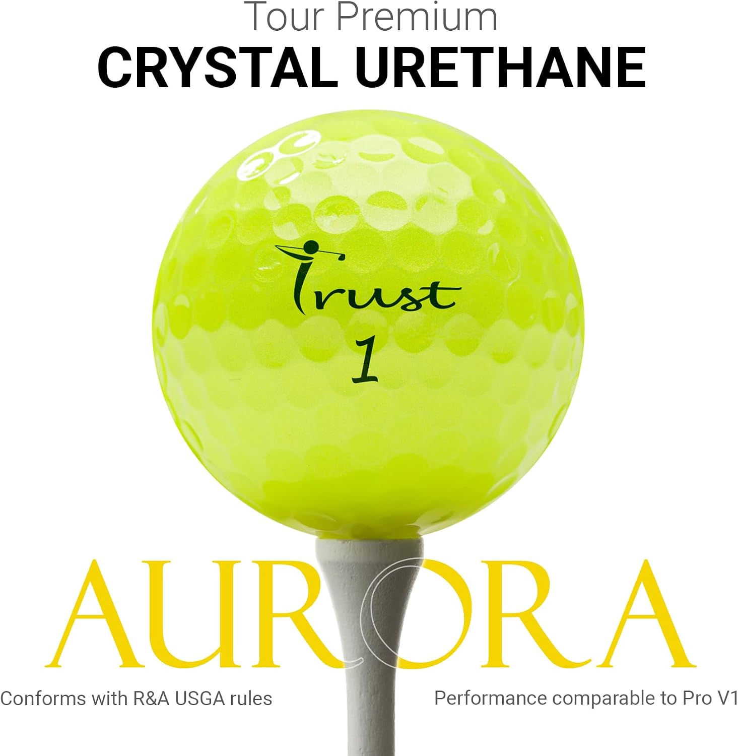 Trust Golf Balls - Aurora & Rosa Crystal Urethane Series | Eye-Catching & Easy to Spot | Maximum Distance, Soft Feel, Straight Flight