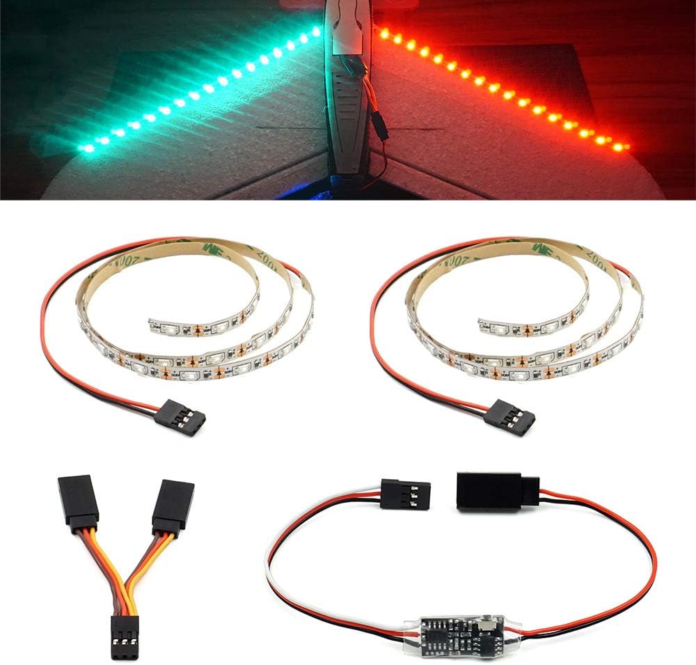 Remote Controlled LED Light Strip for RC Fixed Wing Airplane Flying Wing Plane AR Wing Drone Model Car Truck