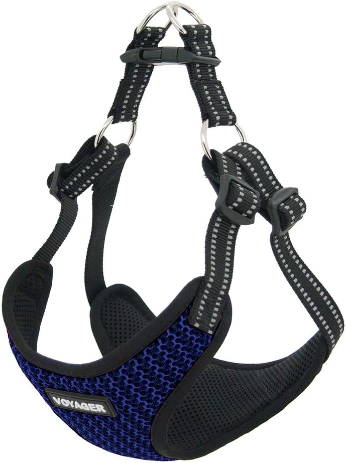 Voyager Step-in Flex Adjustable Dog Harness - Black, Medium | 17 - 21" in Chest, Fully Adjustable, Reflective Bands, All Weather Breathable Air Mesh, Lightweight, Fast Drying