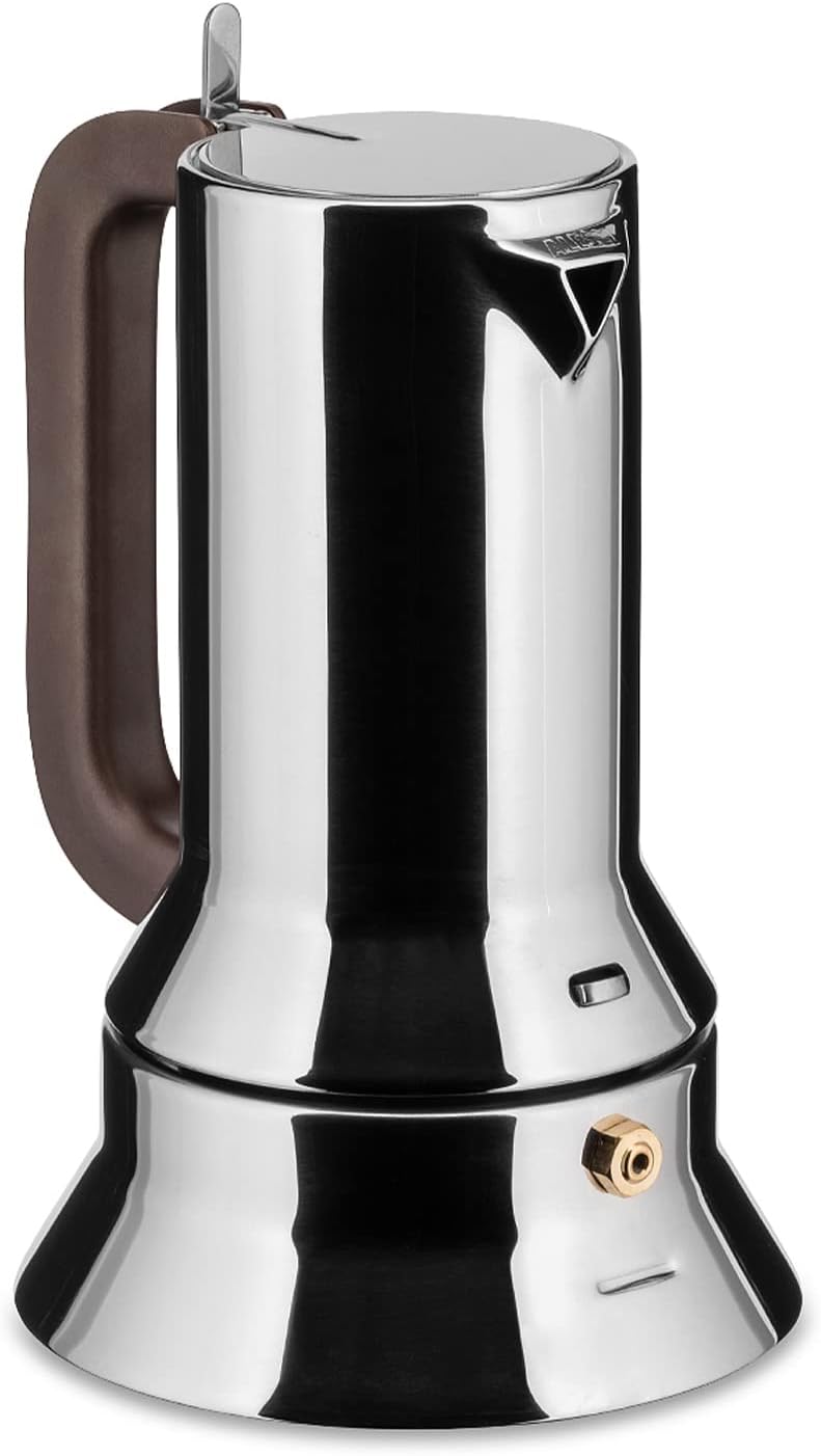 Alessi 9090/3 - Design Stovetop Espresso Coffee Maker, 18/10 Stainless Steel, Mirror Polished, 3 cups