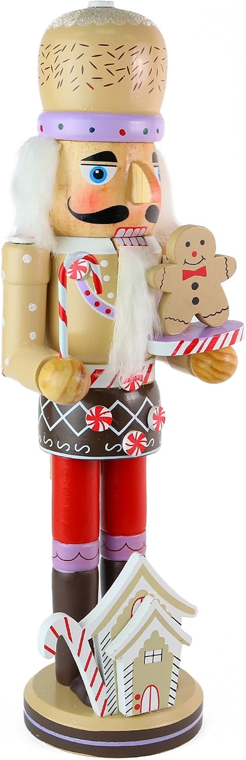 Gingerbread Chef Christmas Wooden Nutcracker - Xmas Figure Decoration 14"