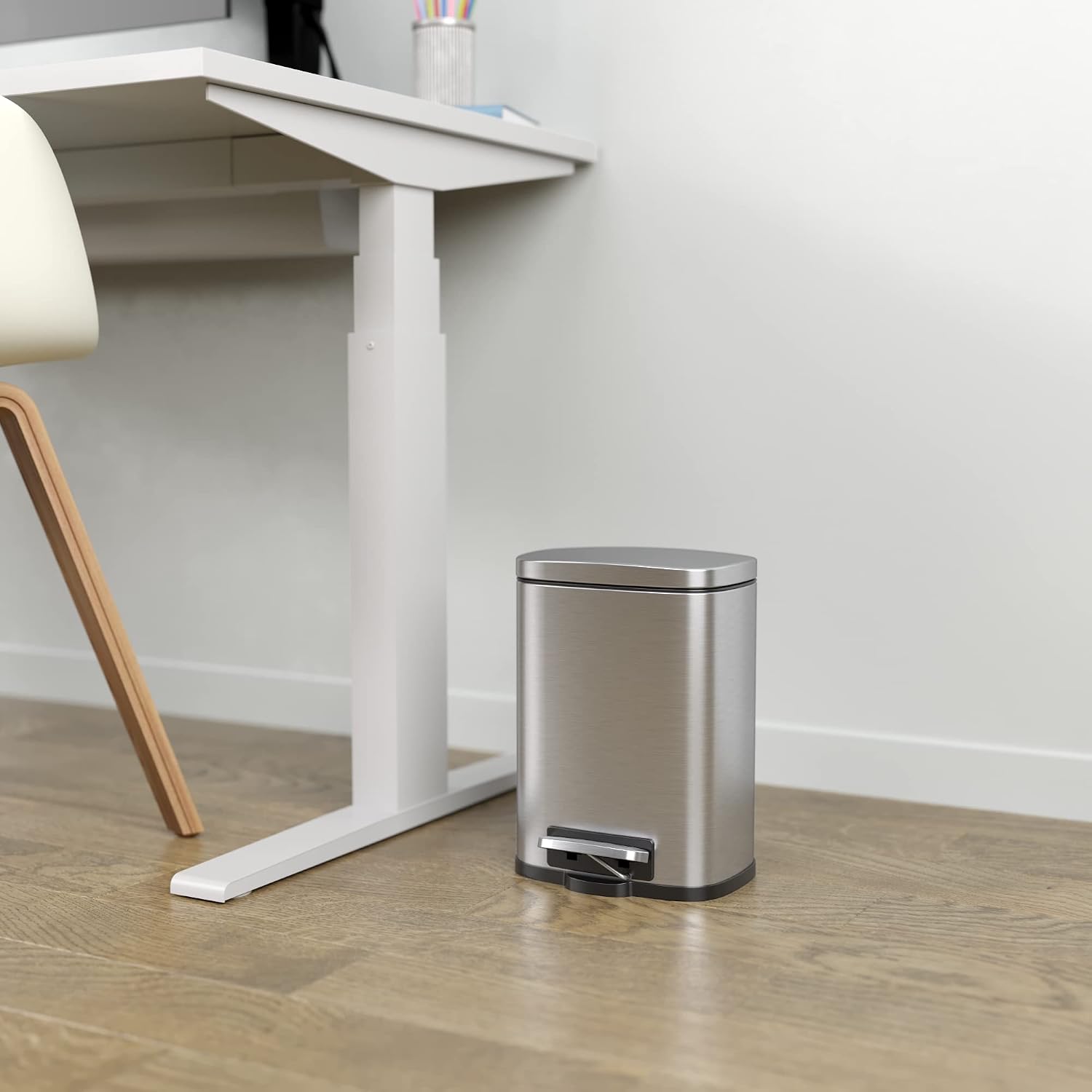 iTouchless 13 Gallon Touchless Sensor Garbage Can, Stainless Steel, Round Sensor Automatic Trash Can for Kitchen and Office