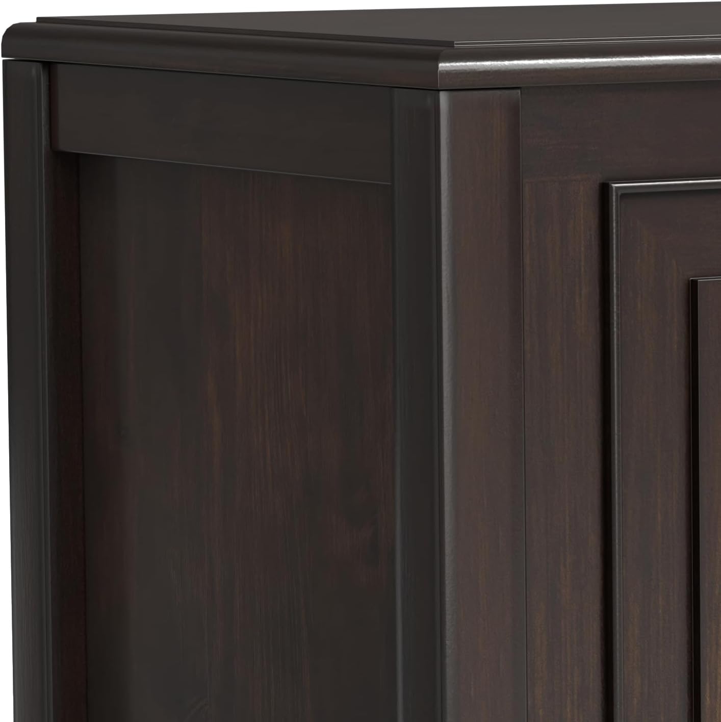 SIMPLIHOME Harvey 47" Wide Solid Mango Wood Bench in Natural | Traditional entryway bench in dark chestnut brown with a lift-up lid and 3 hidden compartments; shoe or hallway bench.