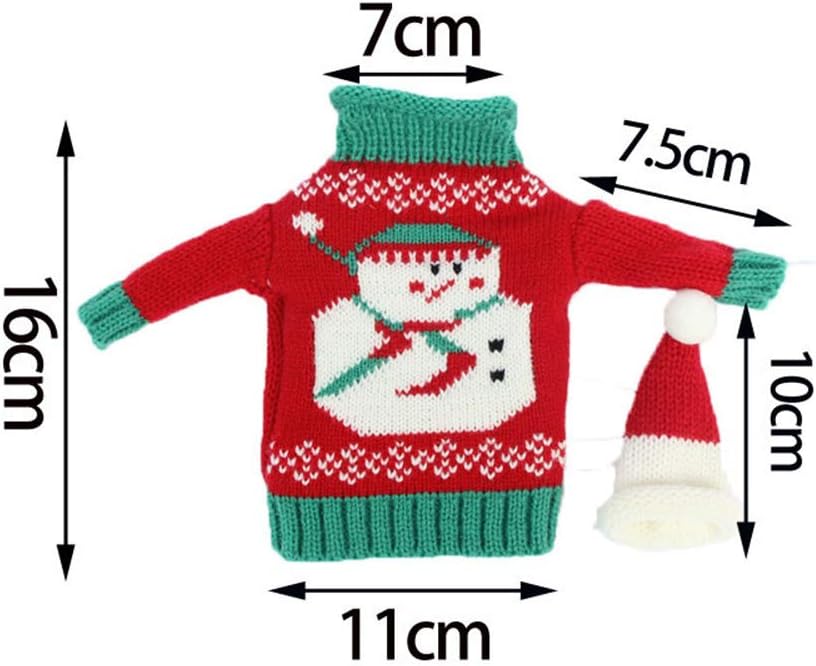 Vpang Christmas Bottle Cover Bag Knitted Wine Bottle Sweaters Cover Dress with Hat Set of 4