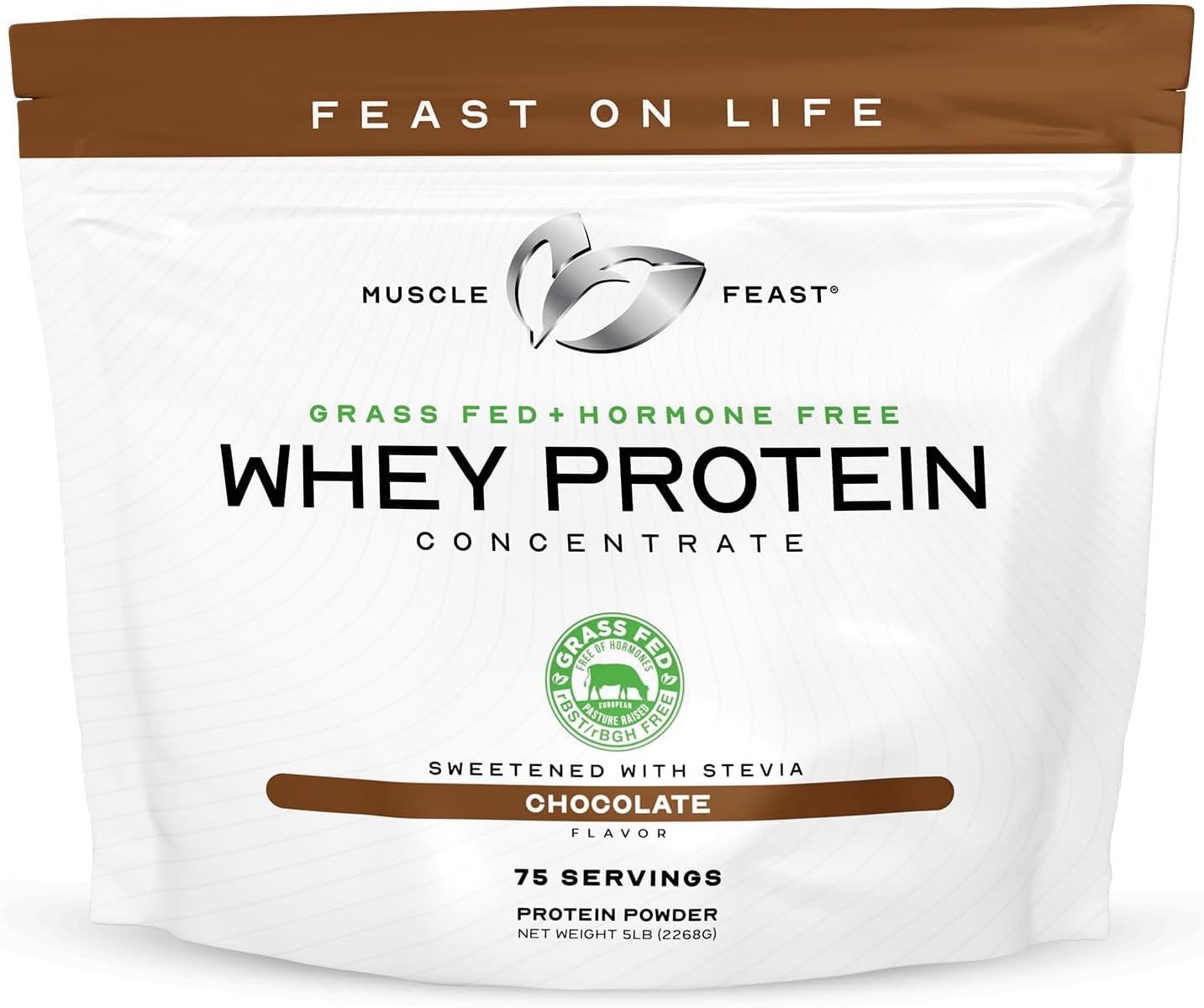Muscle Feast Grass-Fed Whey Protein Concentrate Powder, Vanilla (2lb) | All Natural, Hormone Free Pasture Raised Whey Protein Powder for Women & Men, Clean, Non-GMO, Delicious Whey Concentrate