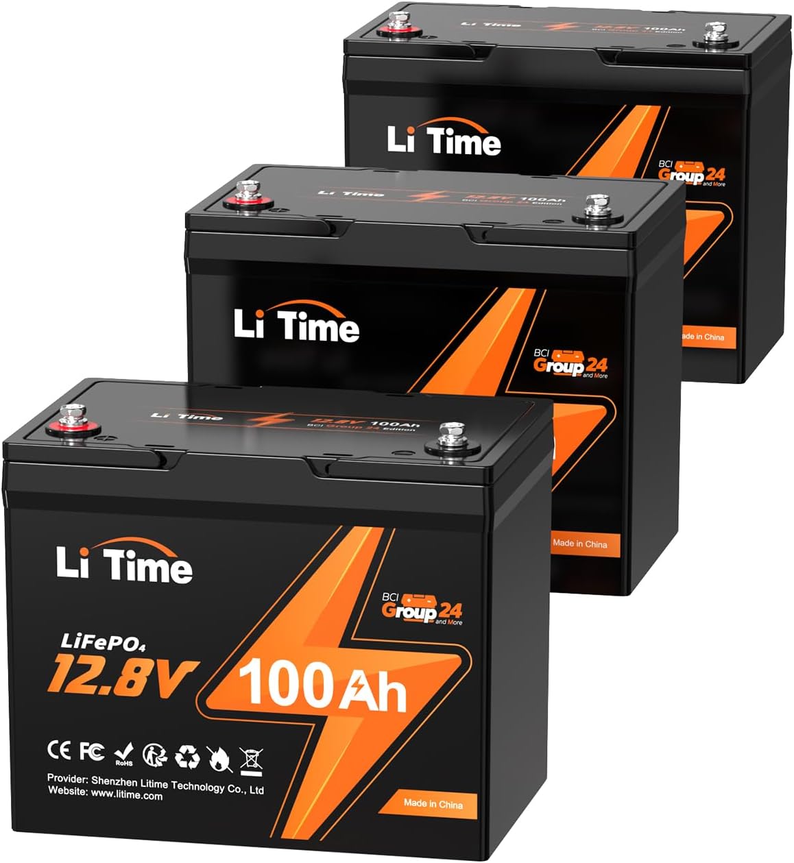 Litime 12V 50Ah LiFePO4 Trolling Motor Battery for Marine RV Solar Camper