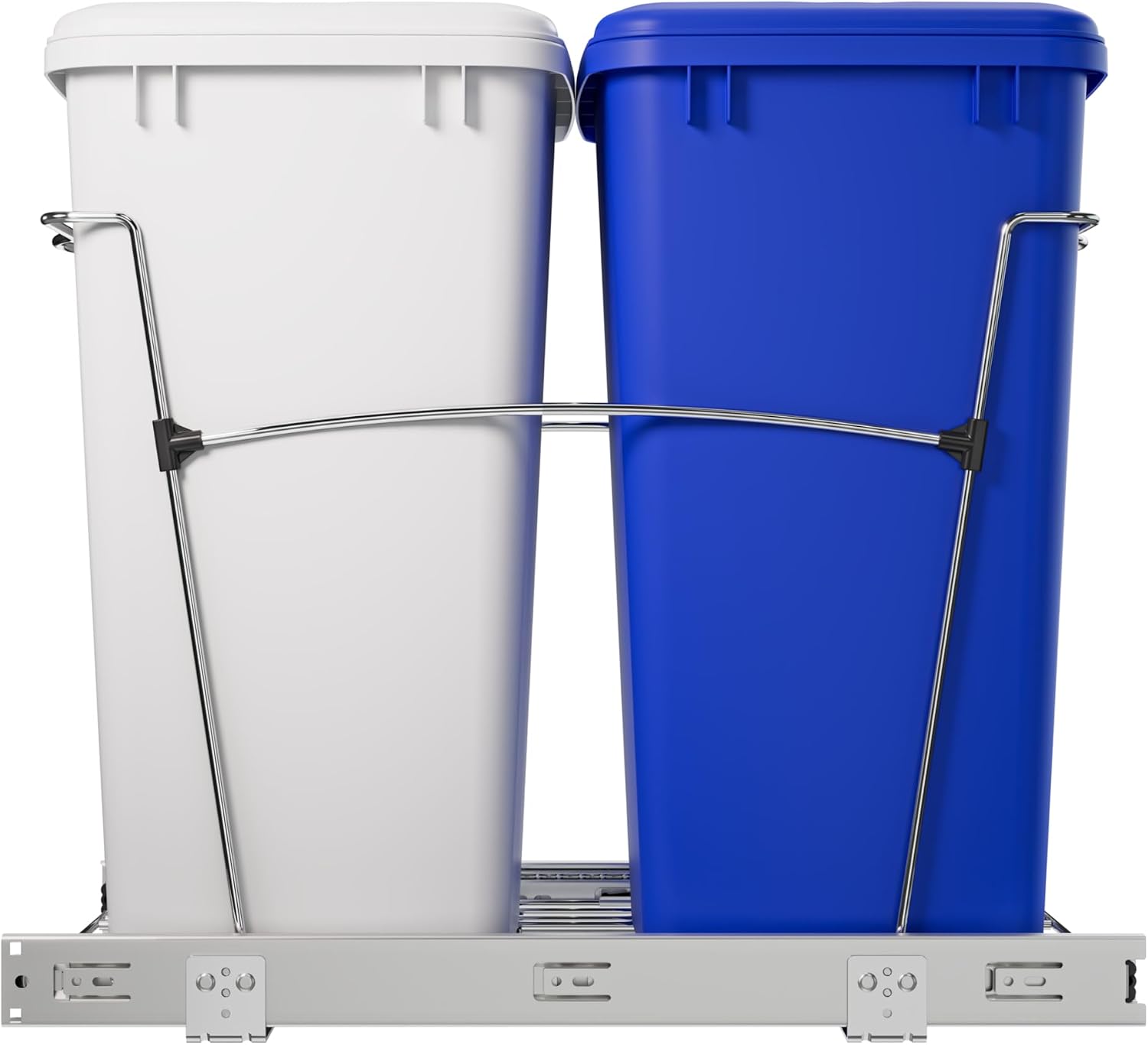 Rev-A-Shelf Double Pullout Garbage Trash Cans for Kitchen Cabinets, 35 Qt
