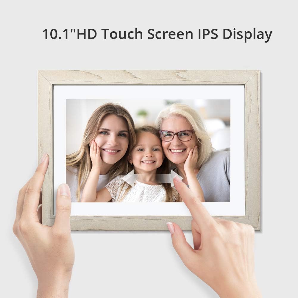 Dragon Touch Digital Picture Frame WiFi 10 inch IPS Touch Screen Digital Photo Frame Display, 32GB Storage, Auto-Rotate, Share Photos via App, Email