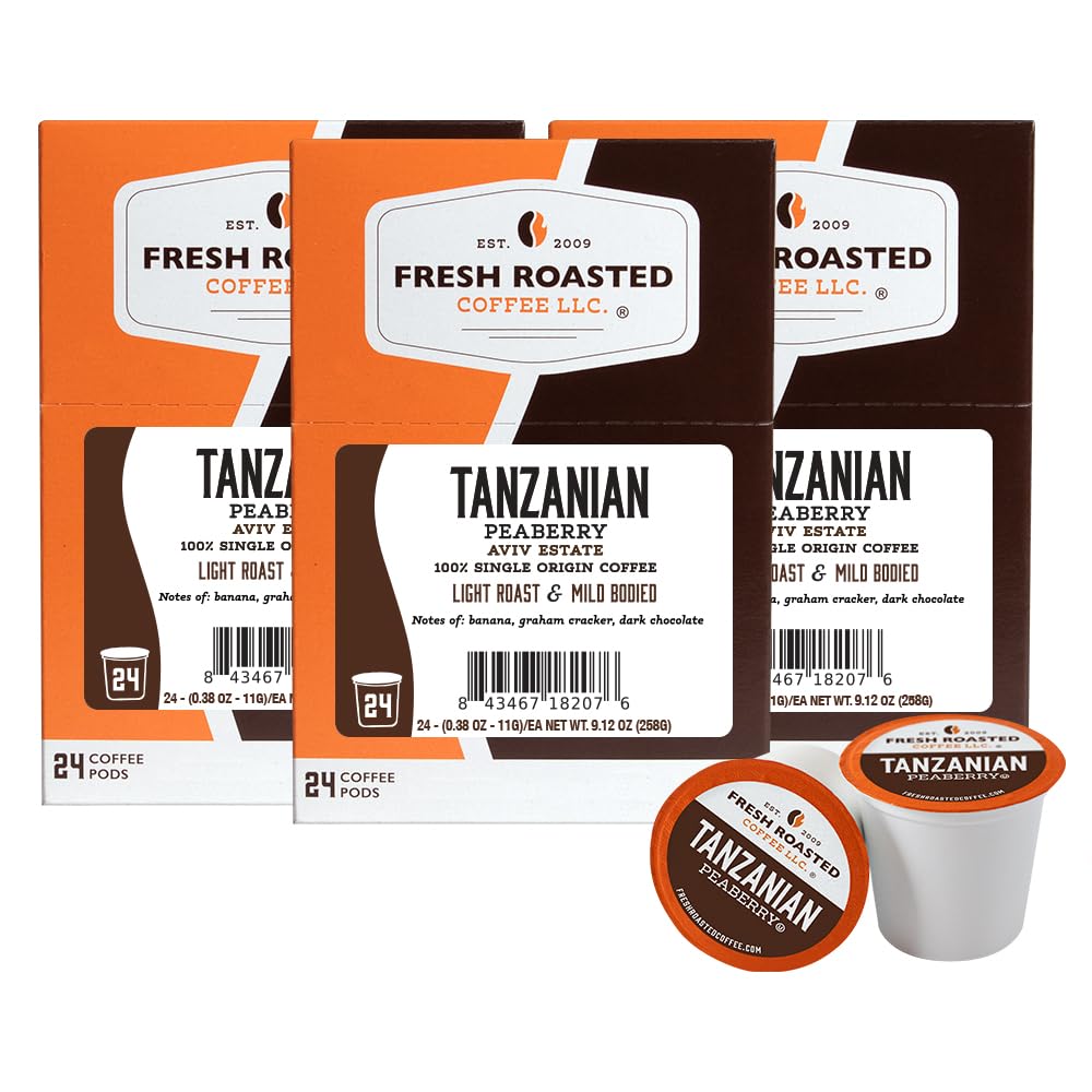 Fresh Roasted Coffee, Organic Colombian K-Cup Pods for Keurig Brewers, Medium Roast, USDA Organic, Kosher, 24 Count (Pack of 3)