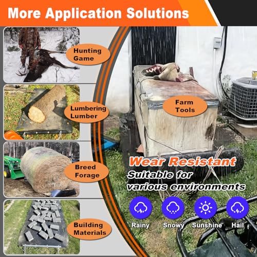 Bayattoo Heavy Duty Drag Sled Mat-Thickened Tear-Resistant HDPE with Pull Cables, Portable Yard, Hunting & Construction Hauler