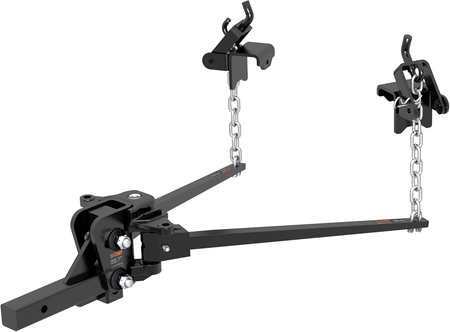 CURT 17333 Short Trunnion Bar Weight Distribution Hitch, Up to 15,000 lbs., 2-Inch Shank