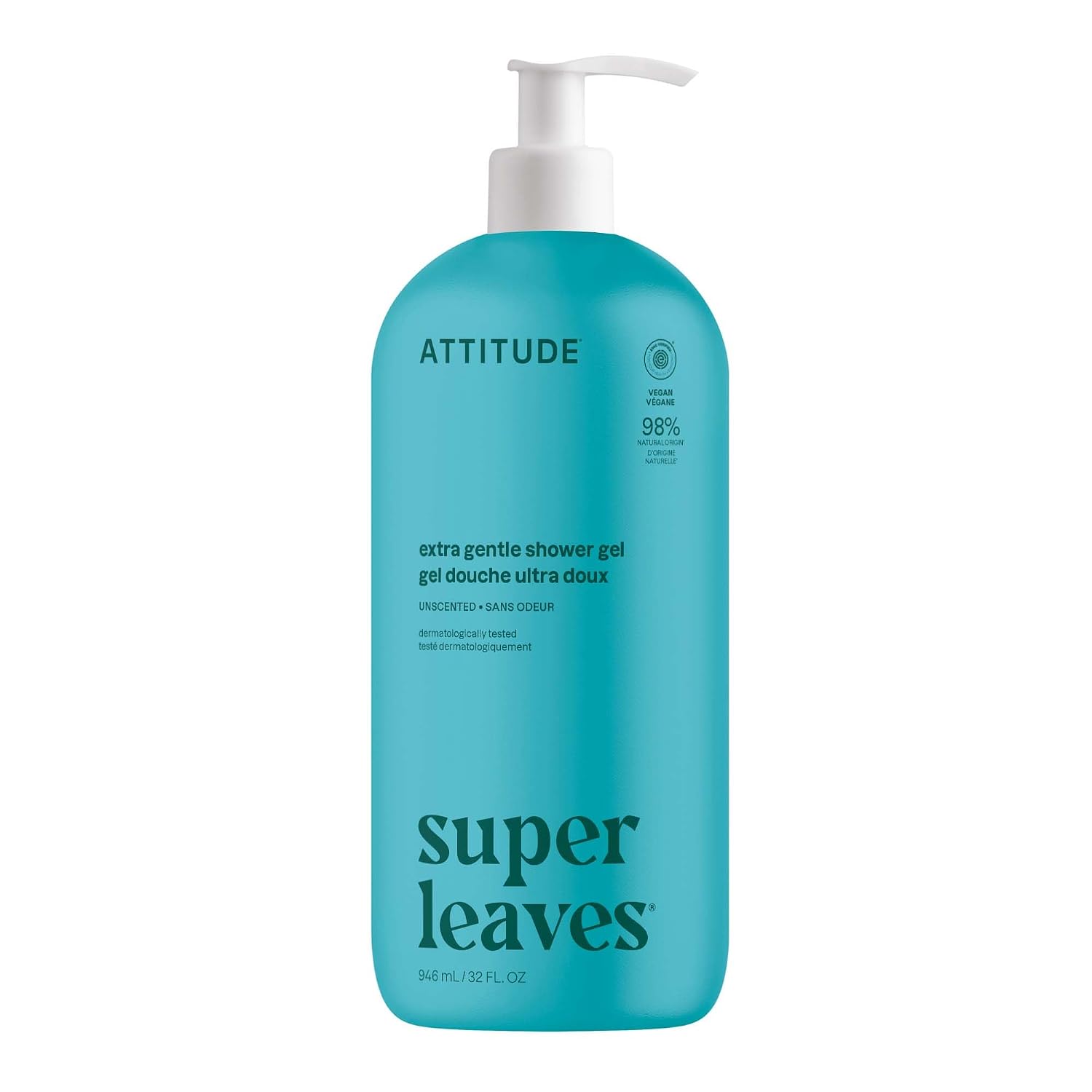 ATTITUDE Body Wash, EWG Verified Shower Gel, Dermatologically Tested, Plant and Mineral-Based, Vegan Personal Care Products, Earl Grey & Fresh Cucumber, 16 Fl Oz