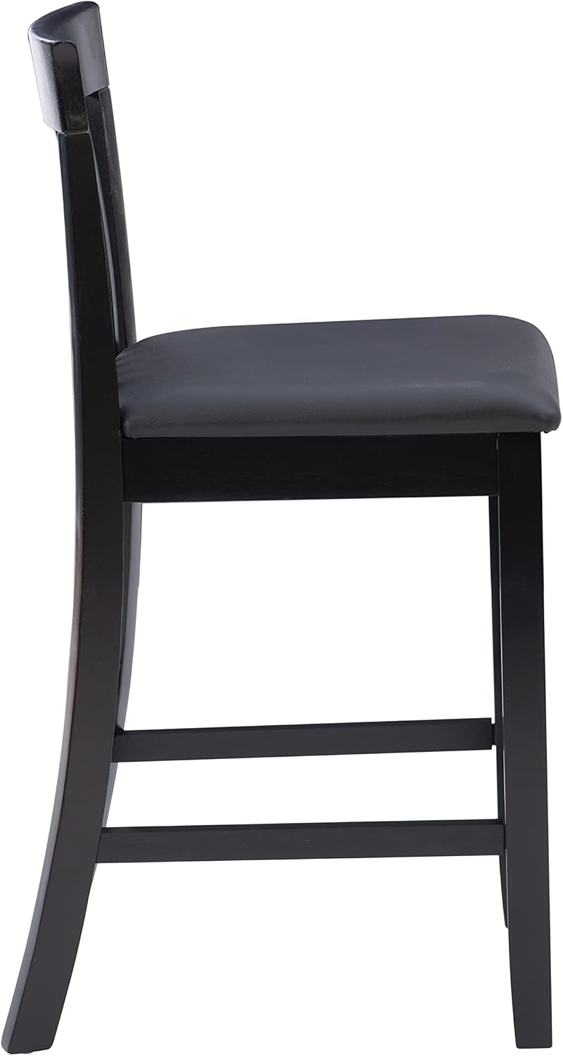 Linon Torino Collection Craftsman Counter Stool, 17.25"W x 19.5"D x 37"H, Black