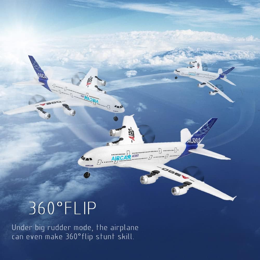 GoolRC RC Airplane, WLtoys XK A120 A380 Aircar Model Plane, 3CH 2.4G Remote Control Airplane, EPP Fixed-Wing RC Aircraft RTF Toy for Adults
