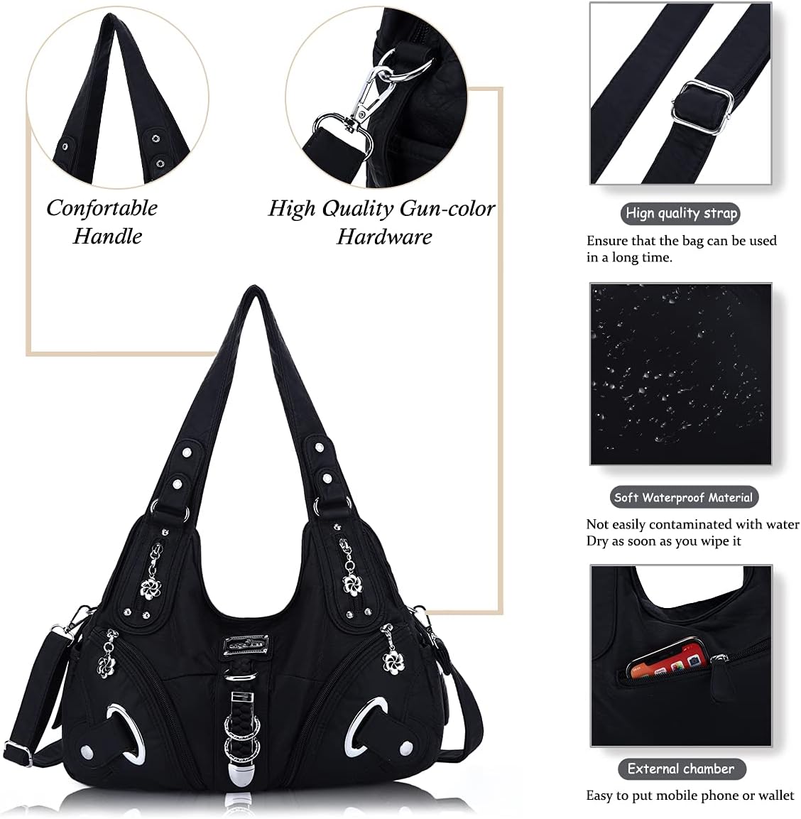 Angelkiss Hobo Purses and handbags for Women Satchel Handbag Women Purses Large Daily Shoulder Bags