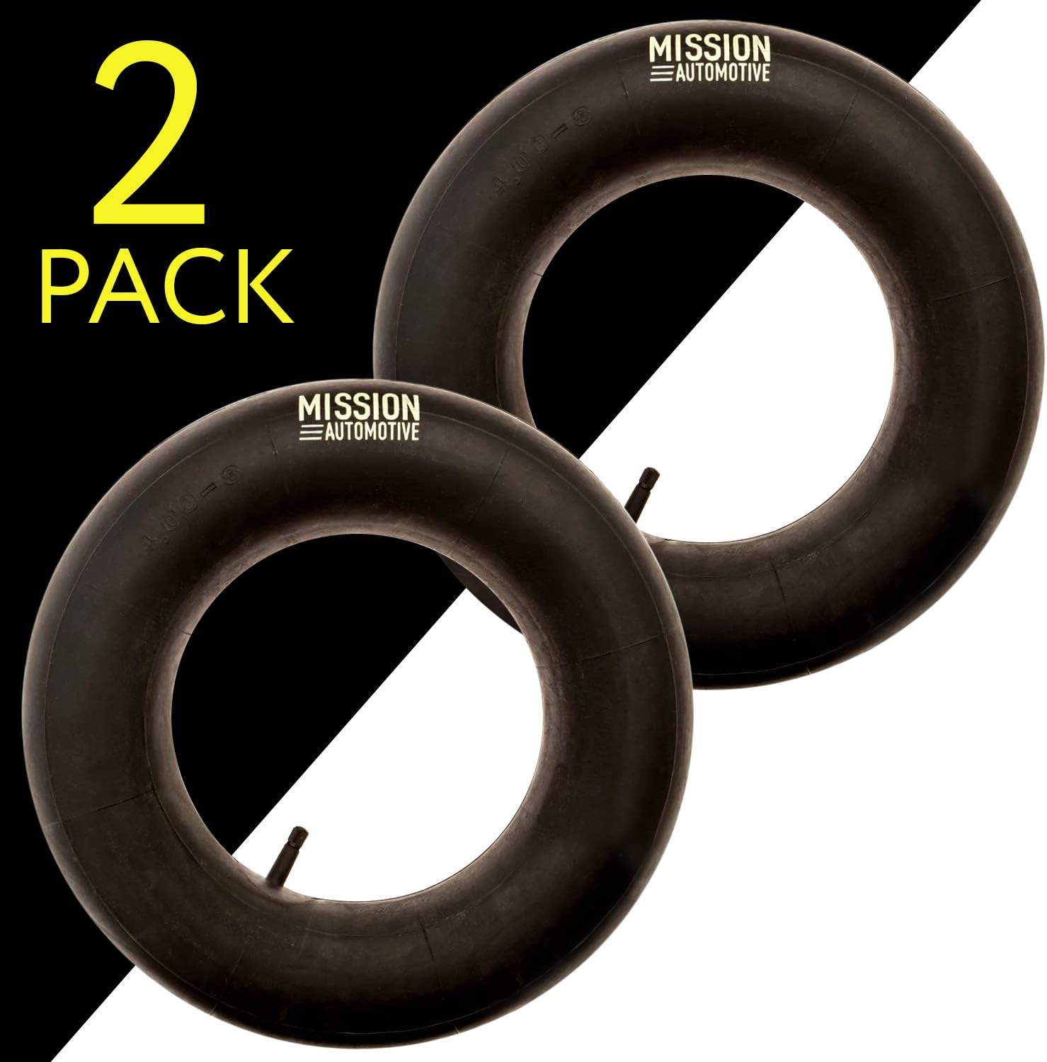 Mission Automotive 4.80/4.00-8 in Tire Inner Tubes for Wheelbarrow Wheels - Fits Trailer Tire Tube - Pack of 2