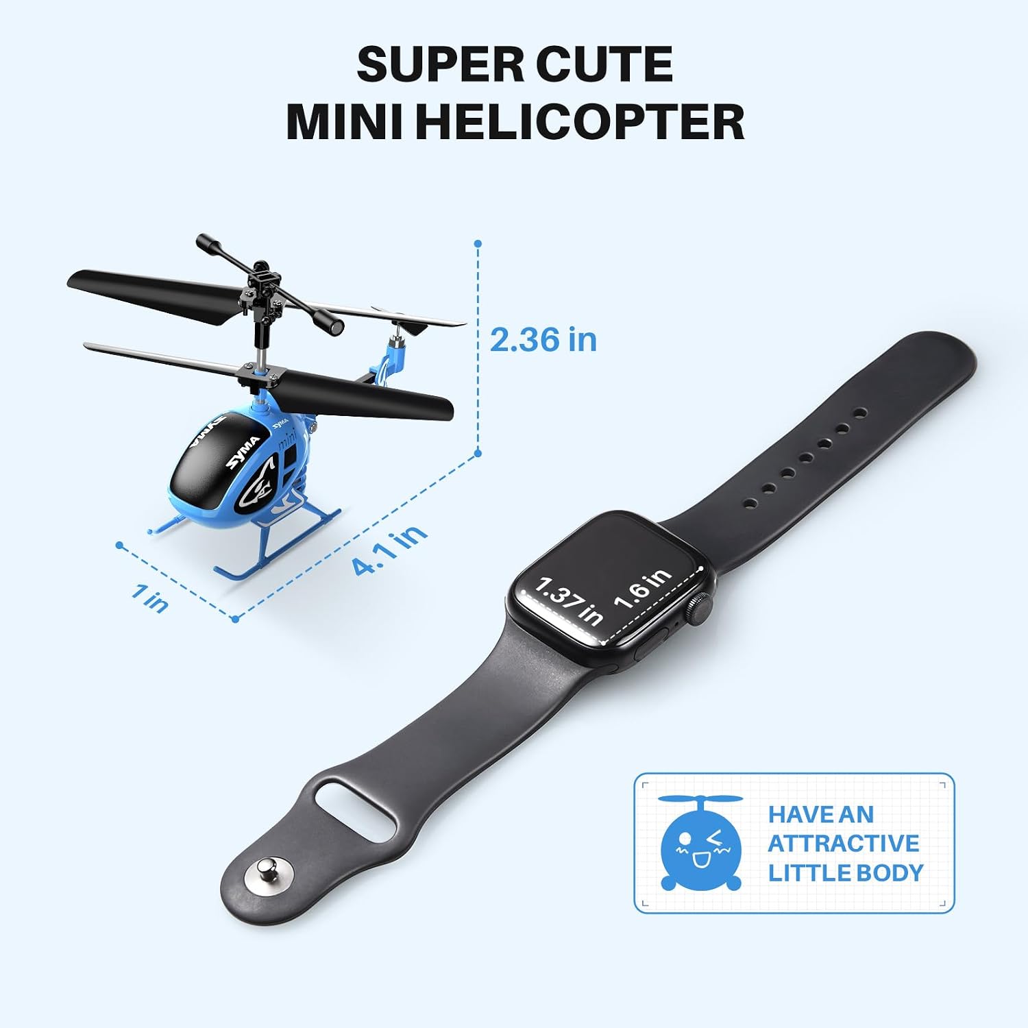SYMA S100 Mini RC Helicopter for Kids, Indoor Flying, Altitude Hold, Black