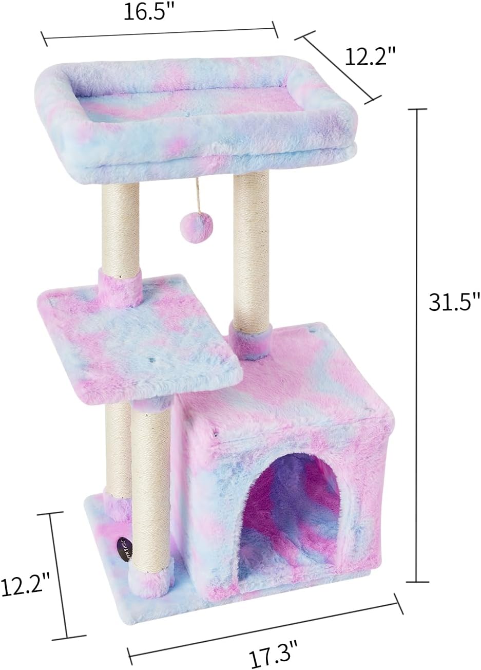 Cute Cat Tree Kitten Cat Tower Condo Cat Furniture Sisal Scratching Posts G
