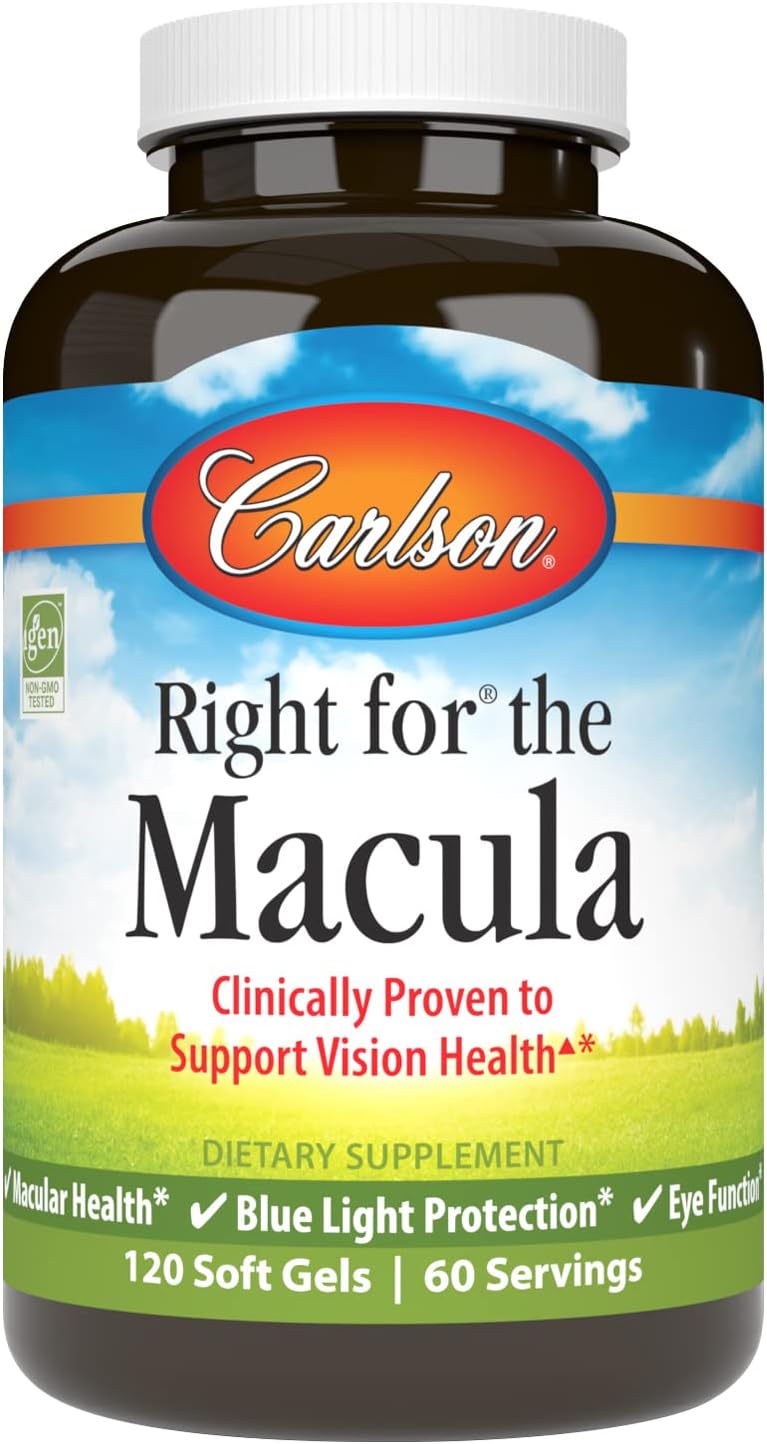 Carlson Right for The Macula, Made with Lutemax 2020, 120 Softgels | Clinically Proven to Support Vision Health, Macular Health, Blue Light Protection
