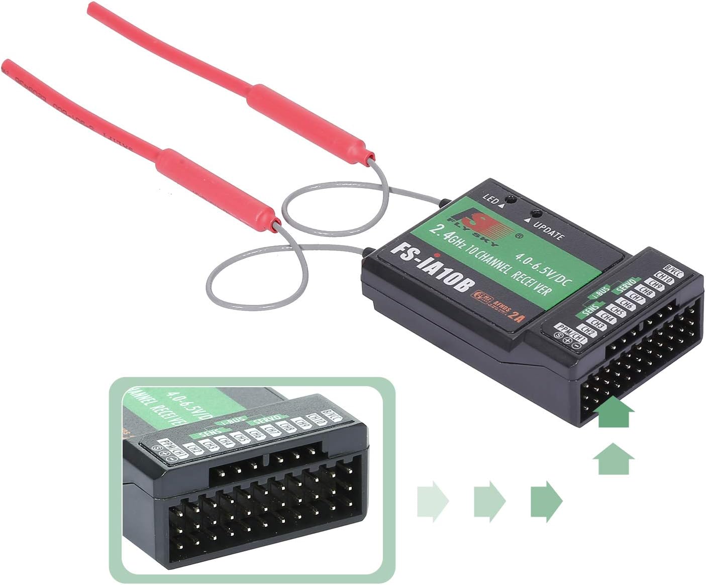 GoolRC Flysky FS-iA10B Receiver 2.4G 10CH for Flysky FS-i6 FS-i6S FS-i10 Transmitter