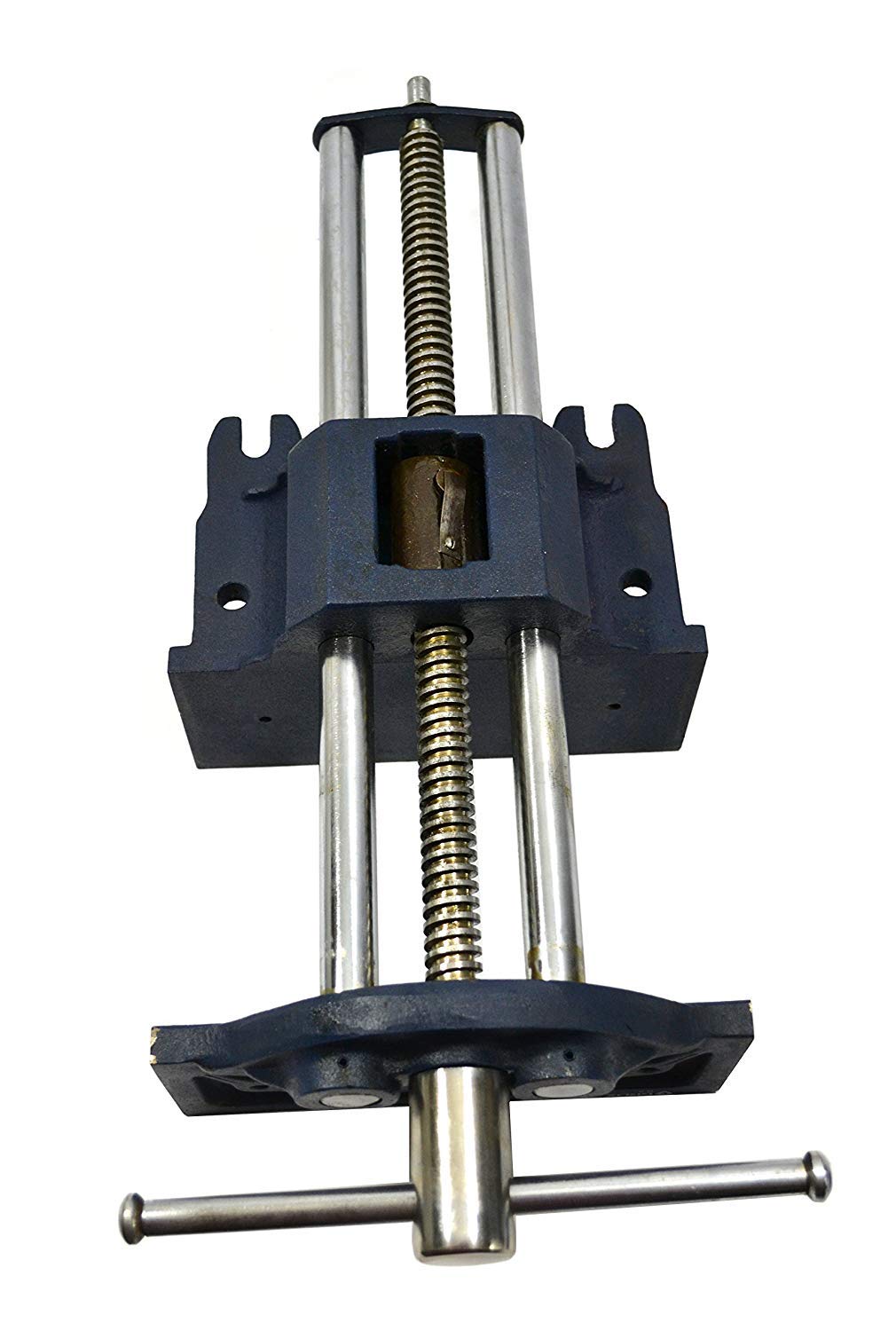 Groz 6-Inch Portable Woodworking Vise, Dual Mount Bench Clamp or Bolt-Down, Cast Iron with Toe-In Jaws and Chrome-Plated Screw, for Woodworkers and DIY (39006)