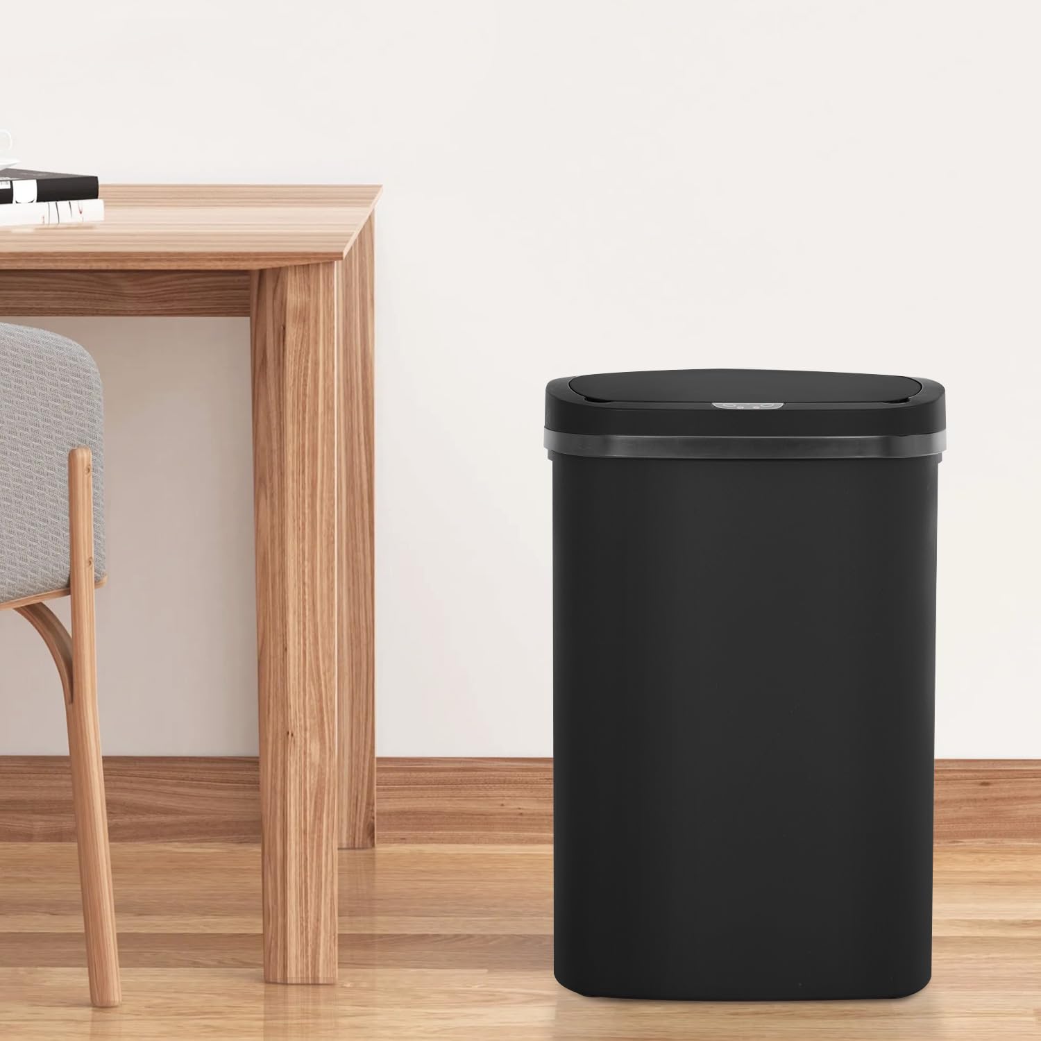 FDW | 13 Gallon Stainless Steel Trash Can with Lid | Silver