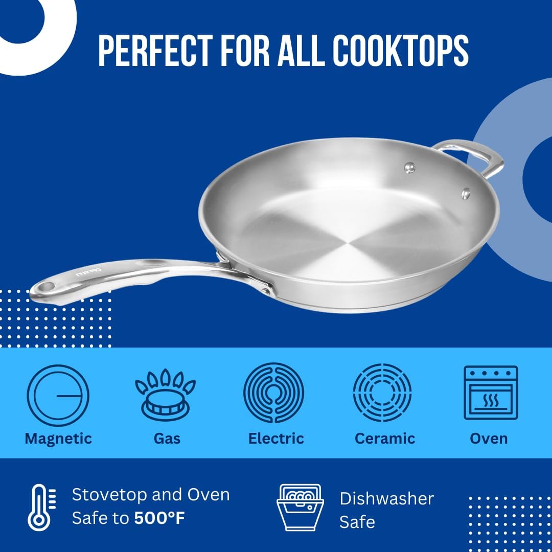 Chantal Induction 21 Steel 1 quart NonStick Saucepan with Tempered Glass Lid, Ceramic Non Stick, Brushed Stainless Steel