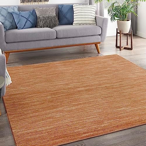 Nourison Home Essentials Indoor Outdoor Area Rug, Ivory Beige, 7' x 10'
