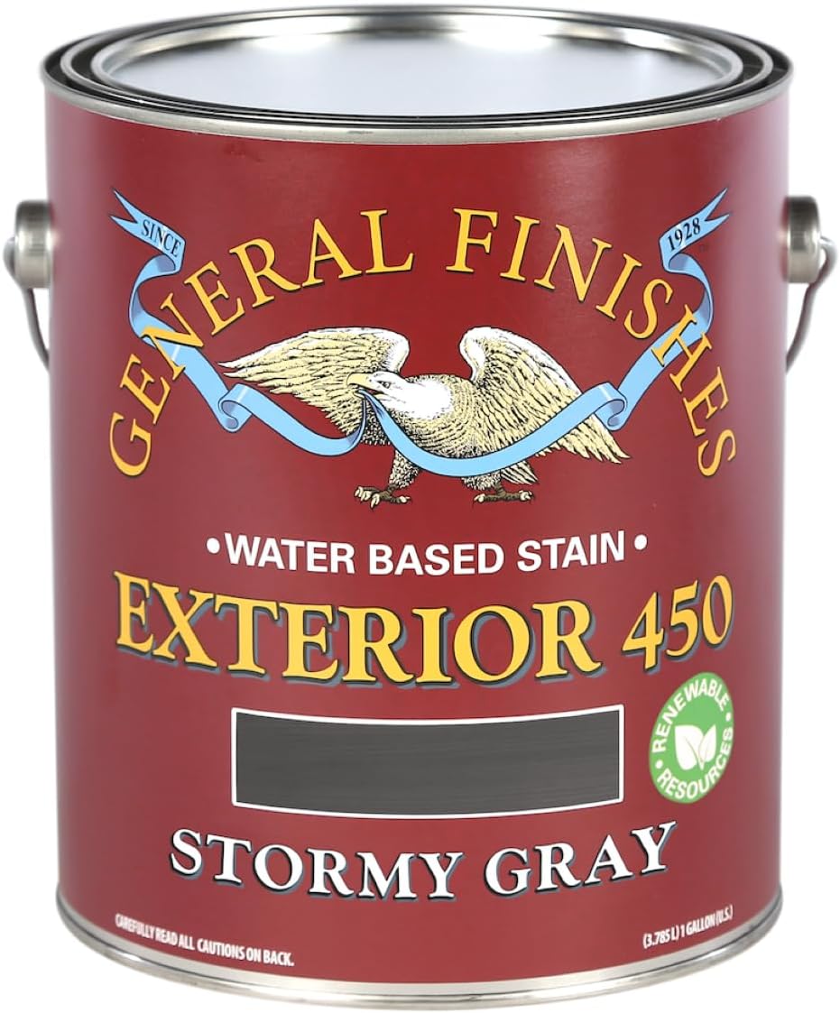General Finishes Exterior 450 Water Based Wood Stain, 1 Quart, Cedar